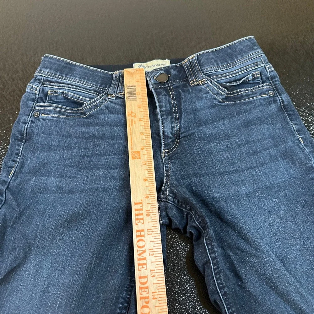 Democracy‎ Dark Wash Denim Jeans Womens 10 Crop Ankle Skinny Ab Solution 32x26